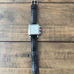 Michele watch with black strap a few bends on strap